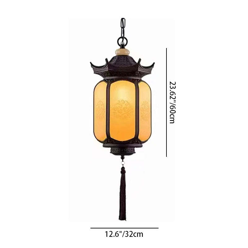 Chinese Hexagonal Gazebo Aluminum Pendant Light
