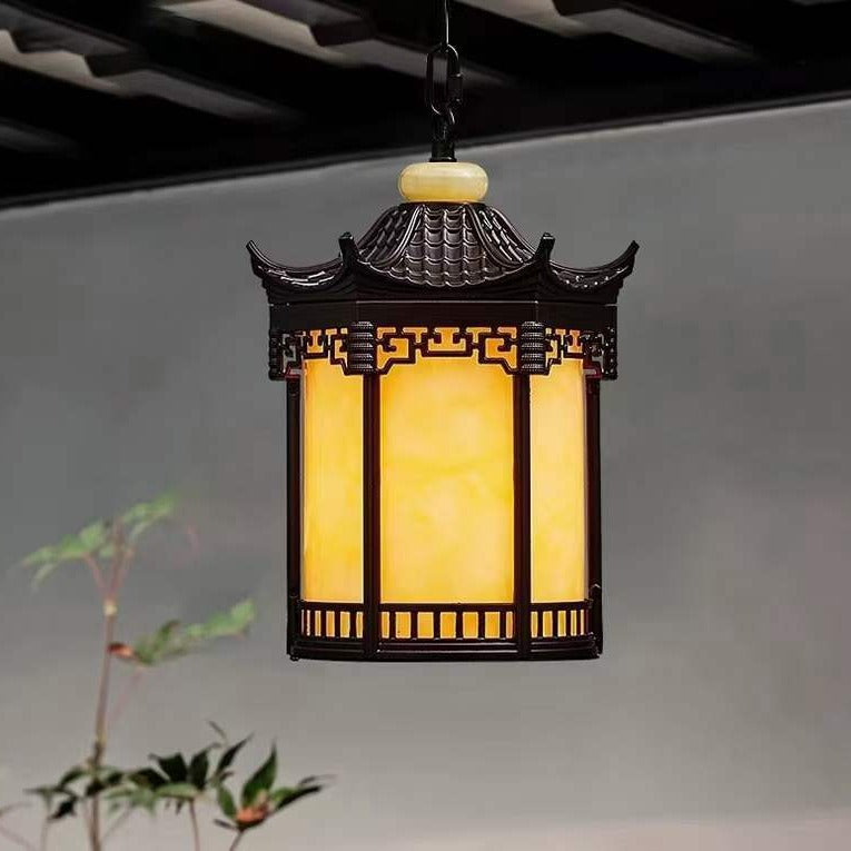 Chinese Hexagonal Gazebo Aluminum Pendant Light