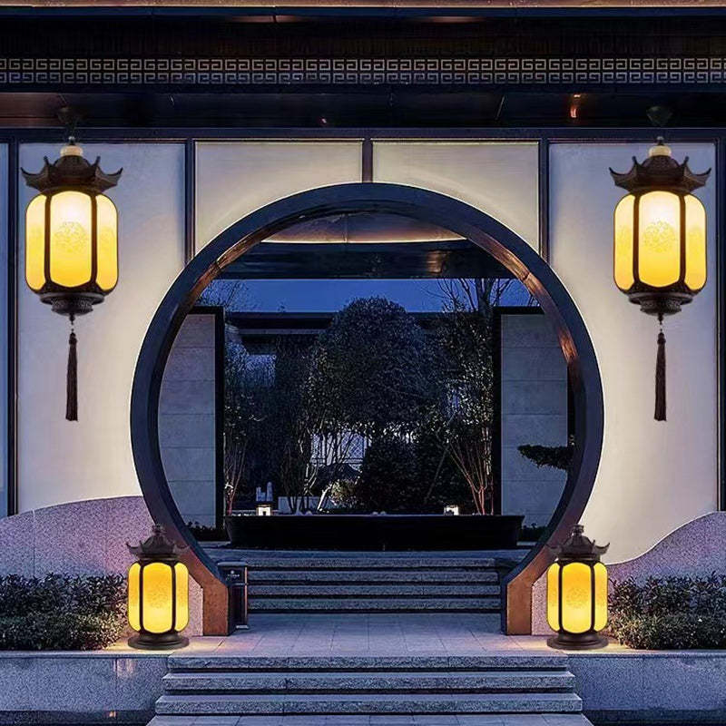 Chinese Hexagonal Gazebo Aluminum Pendant Light