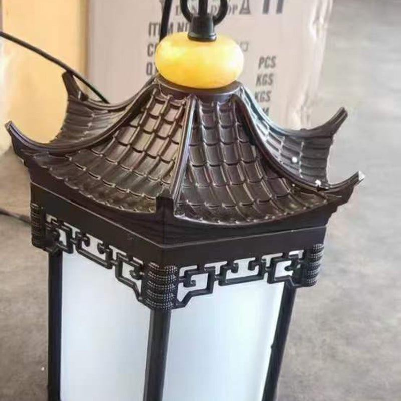 Chinese Hexagonal Gazebo Aluminum Pendant Light