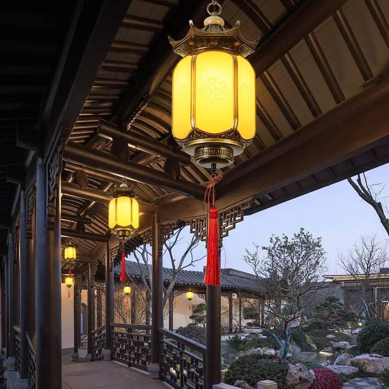 Chinese Gazebo Lantern Faux Dolomite Aluminum