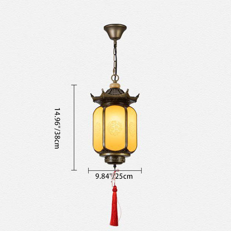 Chinese Gazebo Lantern Faux Dolomite Aluminum — Faux Dolomite / 220V-240V For UK/AU