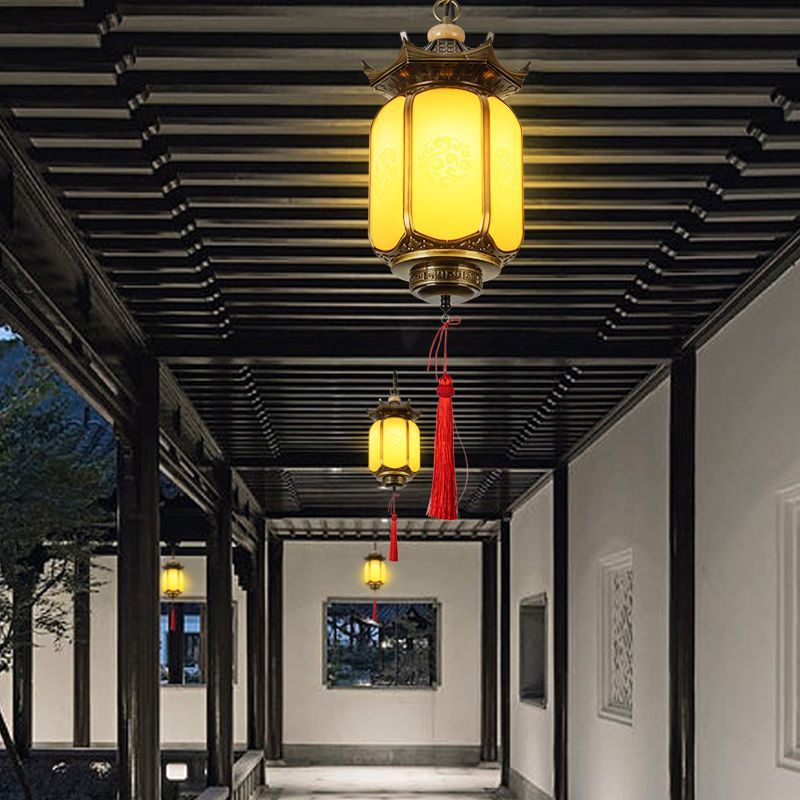 Chinese Gazebo Lantern Faux Dolomite Aluminum