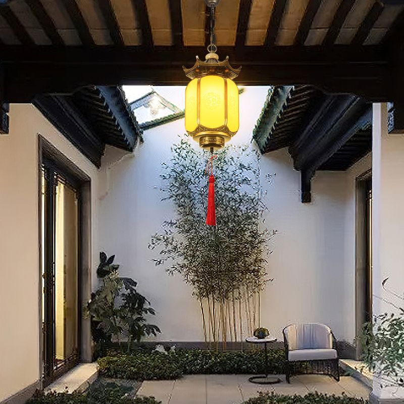 Chinese Gazebo Lantern Faux Dolomite Aluminum