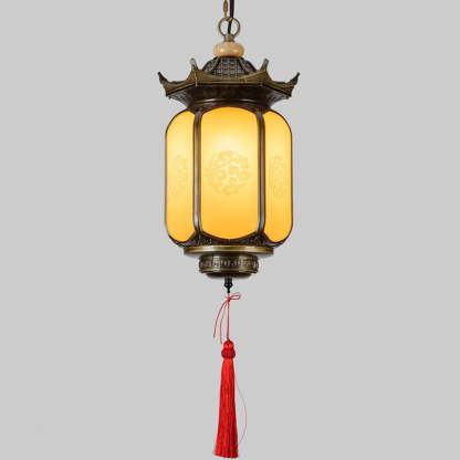 Chinese Gazebo Lantern Faux Dolomite Aluminum