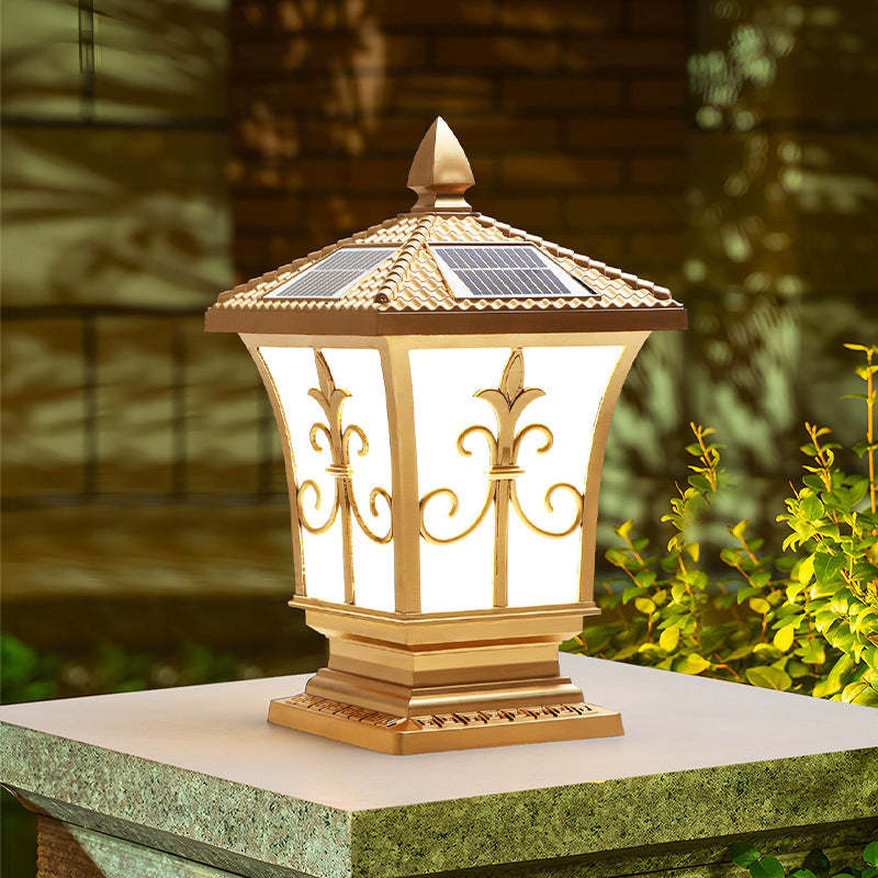 Column square brass landscape lighting for patio