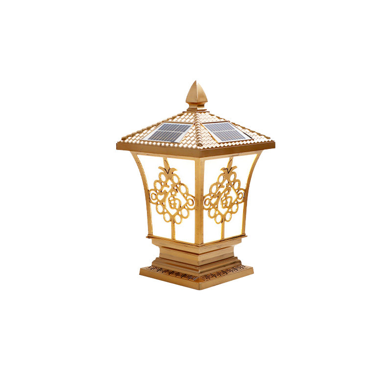 Chinese column square landscape lighting in brass