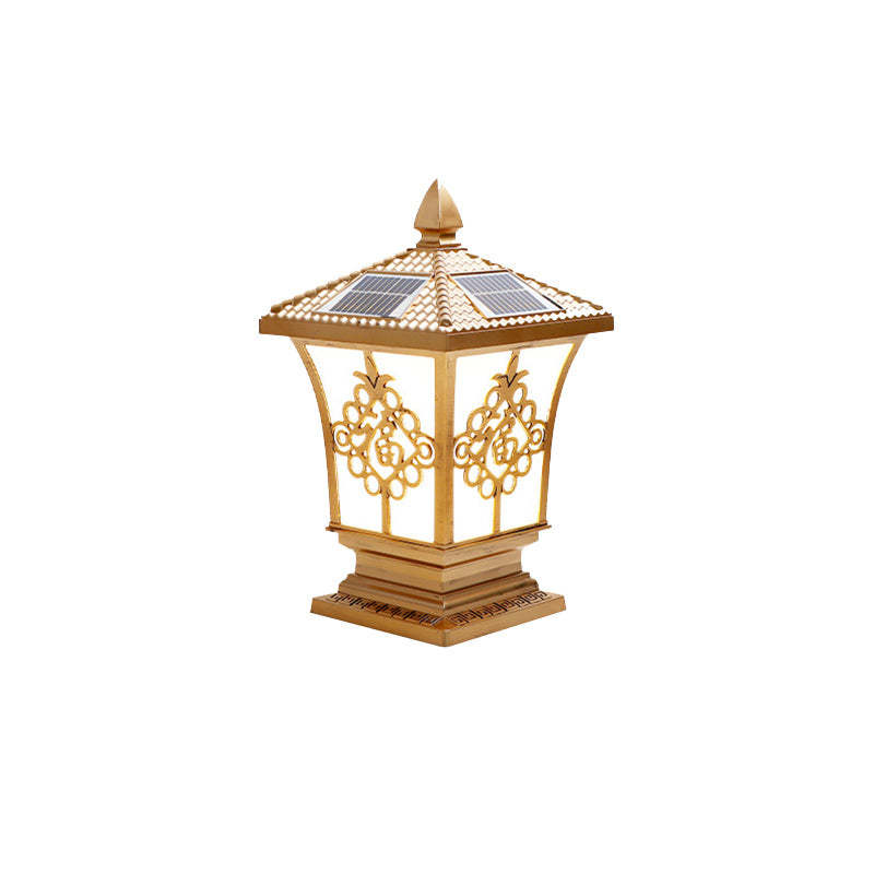Chinese column square landscape lighting in brass