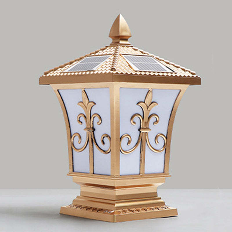 Chinese column square landscape lighting in brass