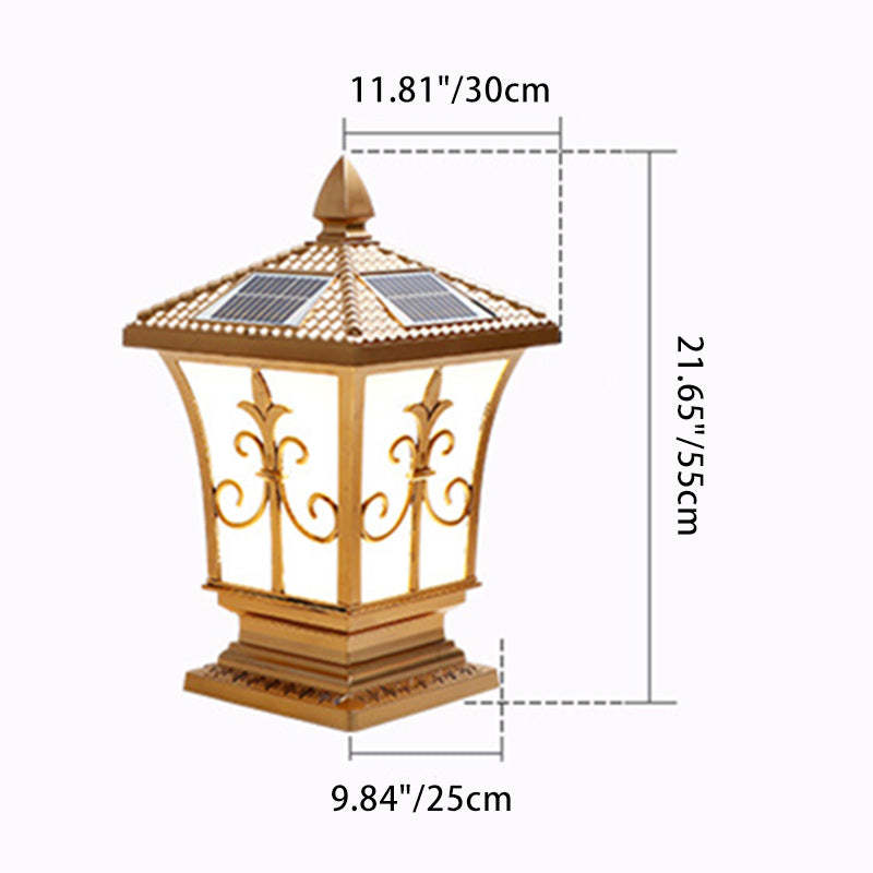 Lighom square column brass landscape lighting for patio — Large