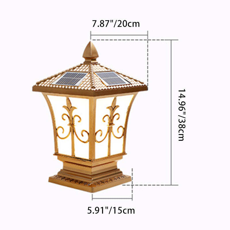 Lighom square column brass landscape lighting for patio — Medium