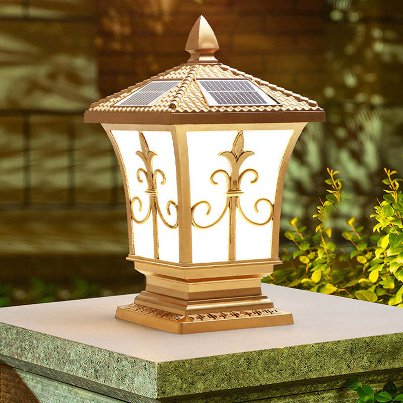 Chinese column square landscape lighting in brass