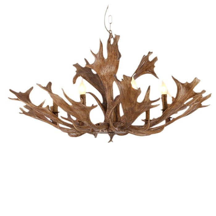 Vintage Antler Branch Glass Resin Chandelier