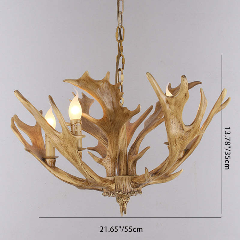 Vintage Antler Branch Glass Resin Chandelier — 8 / 220V-240V For UK/AU
