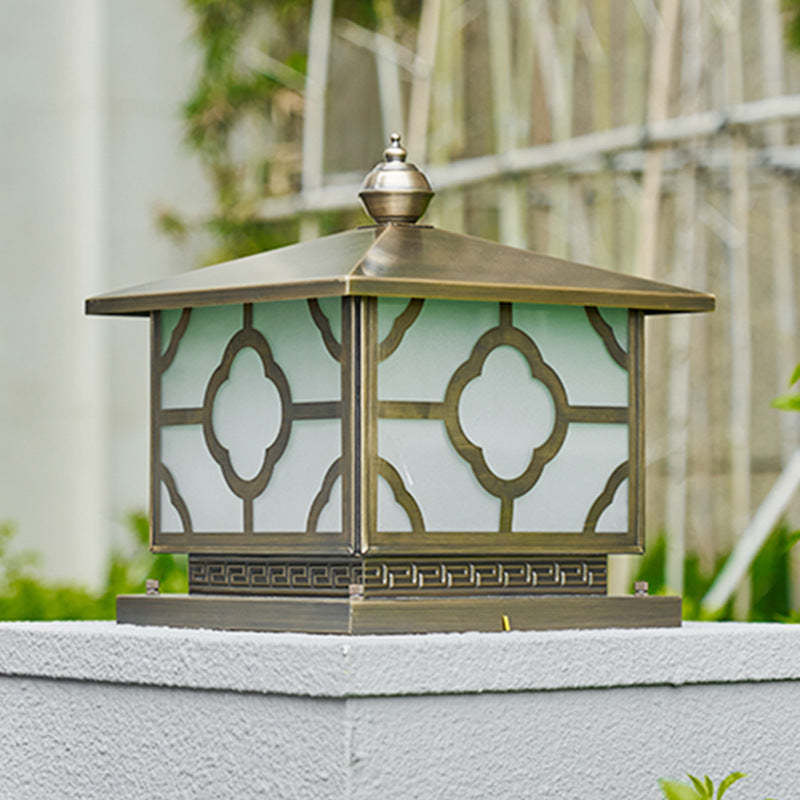 Lighom nordic square house bronze outdoor post lights — Extra Large / 220V-240V (UK/AU)