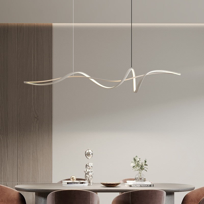 Nordic island long black aluminum chandeliers, Lighom — 47.24" W x 55.12" L x 11.02" H / Warm White (3000K) / White