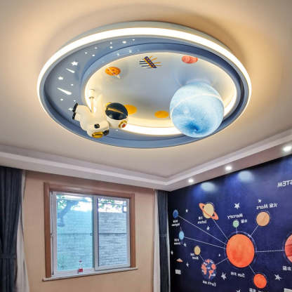 Kids Unicorn Planet Acrylic Iron LED Flush Ceiling Light