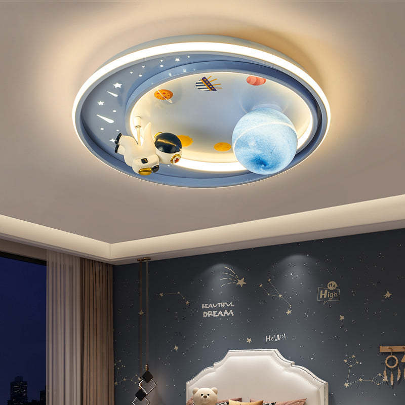 Kids Unicorn Planet Acrylic Iron LED Flush Ceiling Light