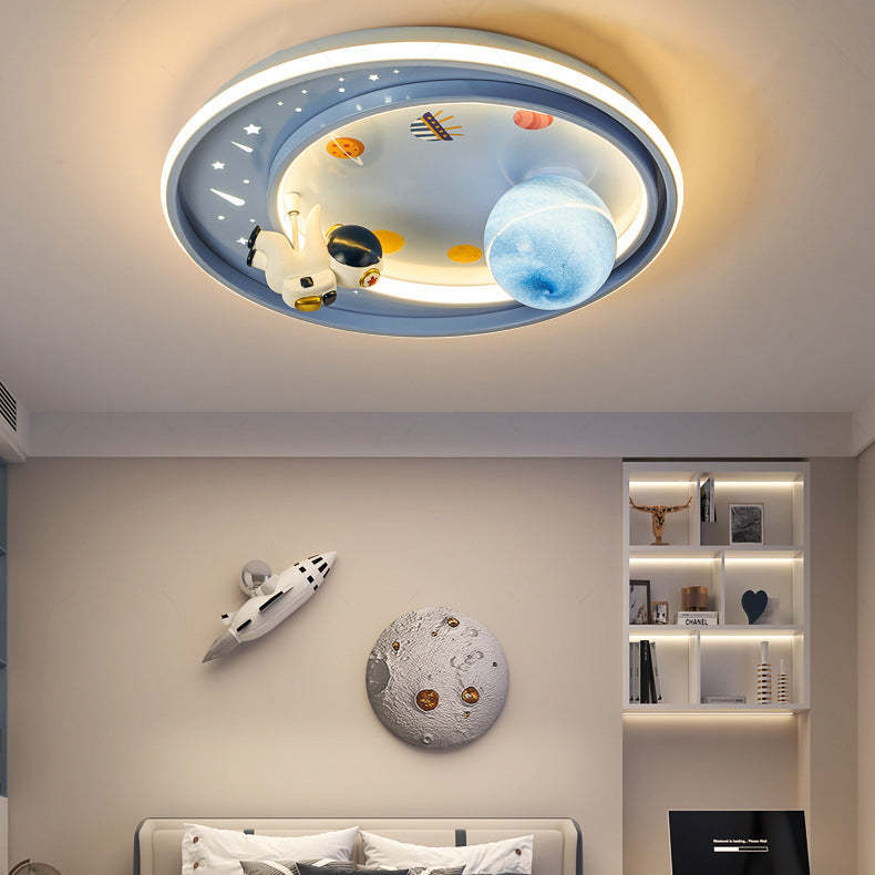 Kids Unicorn Planet Acrylic Iron LED Flush Ceiling Light
