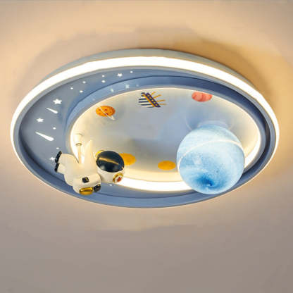 Kids Unicorn Planet Acrylic Iron LED Flush Ceiling Light