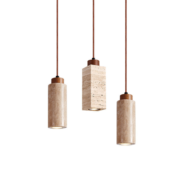 Japanese Yellow Travertine Pendant Light