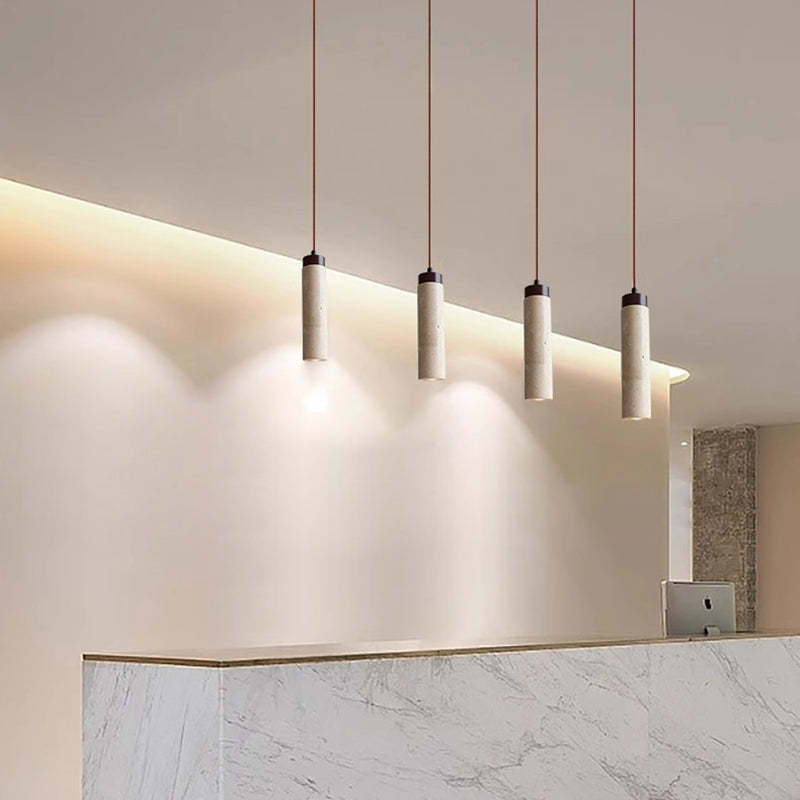 Japanese Yellow Travertine Pendant Light