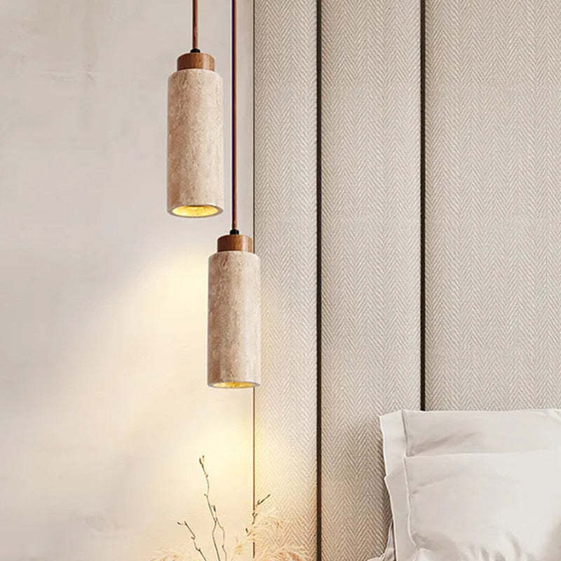 Japanese Yellow Travertine Pendant Light