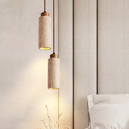Japanese Yellow Travertine Pendant Light