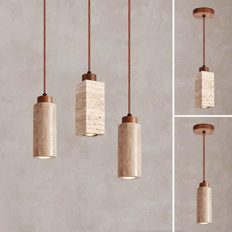 Japanese Yellow Travertine Pendant Light