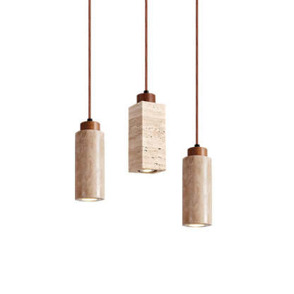 Japanese Yellow Travertine Pendant Light