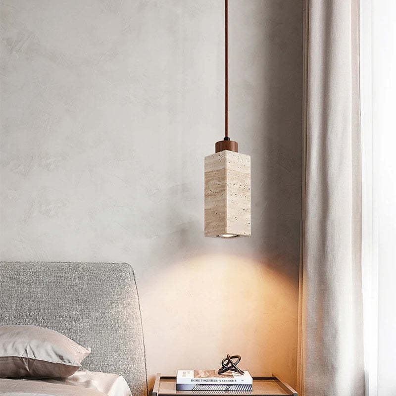 Japanese Yellow Travertine Pendant Light