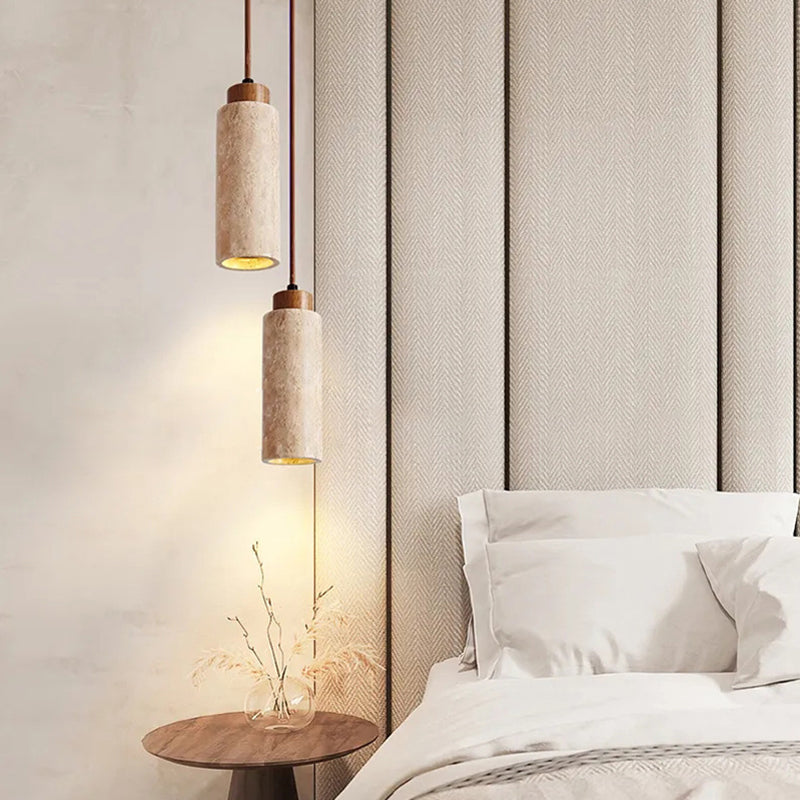 Japanese Yellow Travertine Pendant Light