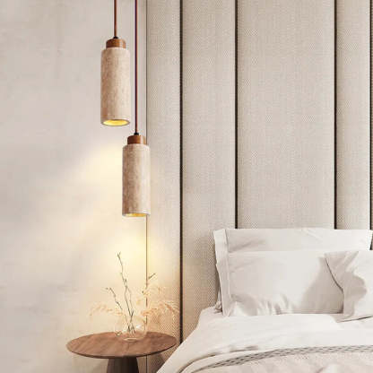 Japanese Yellow Travertine Pendant Light