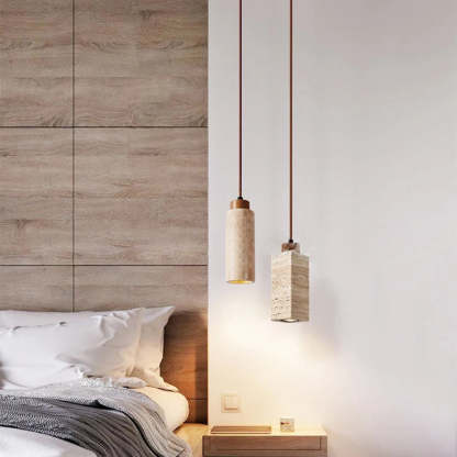 Japanese Yellow Travertine Pendant Light