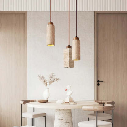Japanese Yellow Travertine Pendant Light