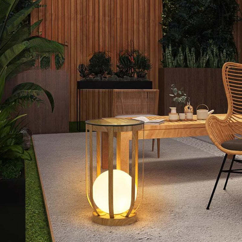 Minimalist Skeleton Globe Iron Landscape Light