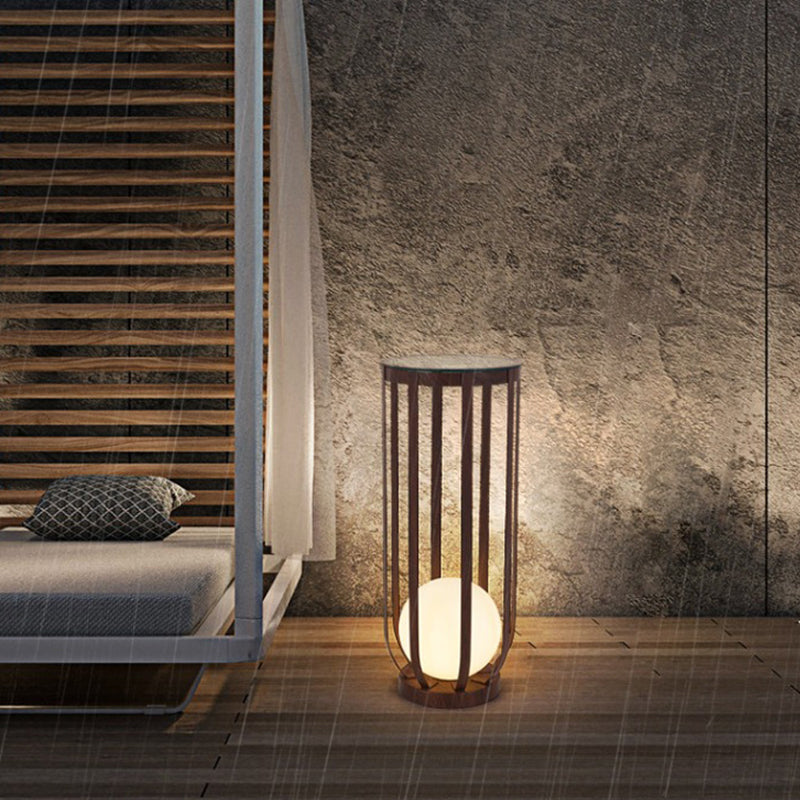 Minimalist Skeleton Globe Iron Landscape Light