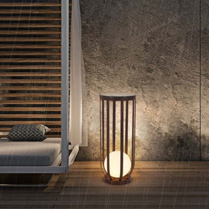 Minimalist Skeleton Globe Iron Landscape Light