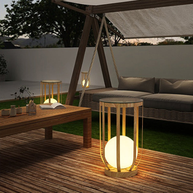 Minimalist Skeleton Globe Iron Landscape Light