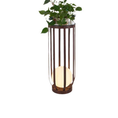 Minimalist Skeleton Globe Iron Landscape Light