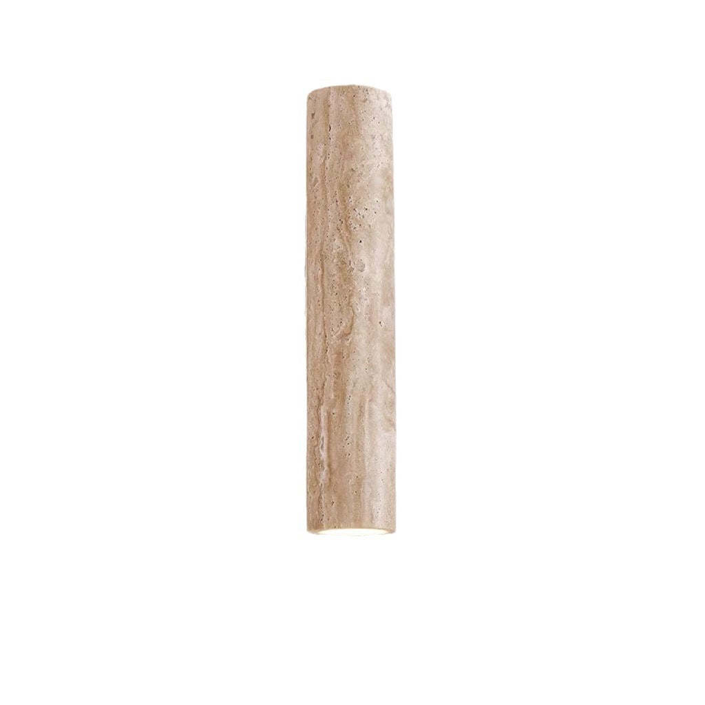 Scandinavian Cylinder Yellow Travertine Wood Wall Sconce