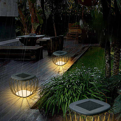 Minimalist Hollow Square Solar Iron LED Landscape Light