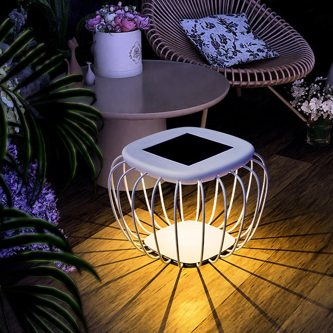Minimalist Hollow Square Solar Iron LED Landscape Light