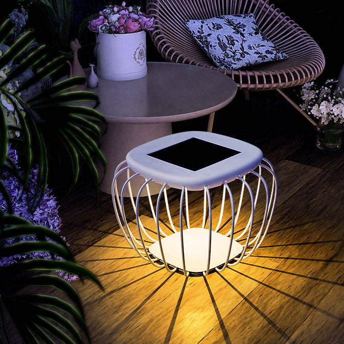 Minimalist Hollow Square Solar Iron LED Landscape Light