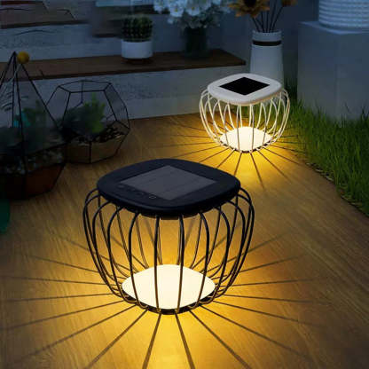 Minimalist Hollow Square Solar Iron LED Landscape Light