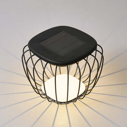 Minimalist Hollow Square Solar Iron LED Landscape Light