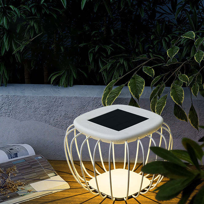 Minimalist Hollow Square Solar Iron LED Landscape Light