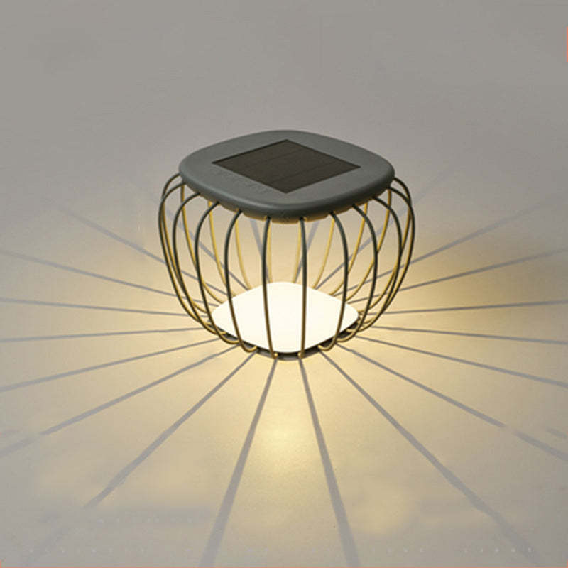 Minimalist Hollow Square Solar Iron LED Landscape Light