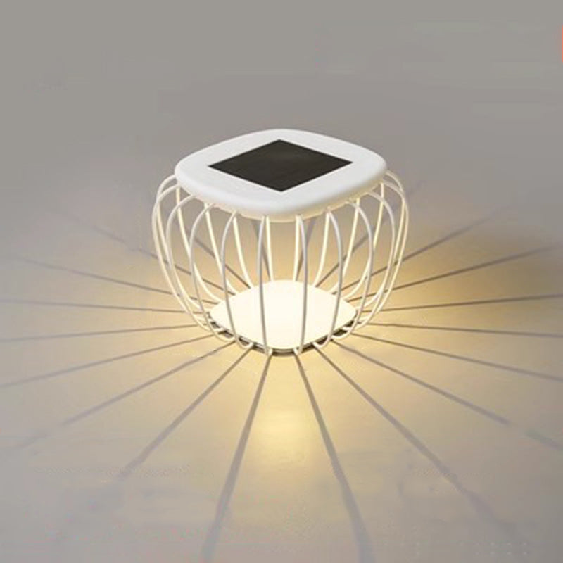 Minimalist Hollow Square Solar Iron LED Landscape Light