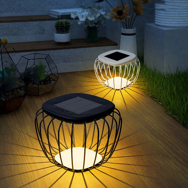 Minimalist Hollow Square Solar Iron LED Landscape Light